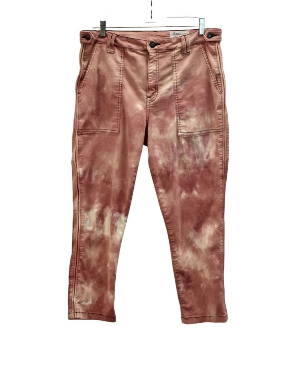 Women's Cosmic Blue Love Salmon Pink Itility Capri Pants Size 31/12